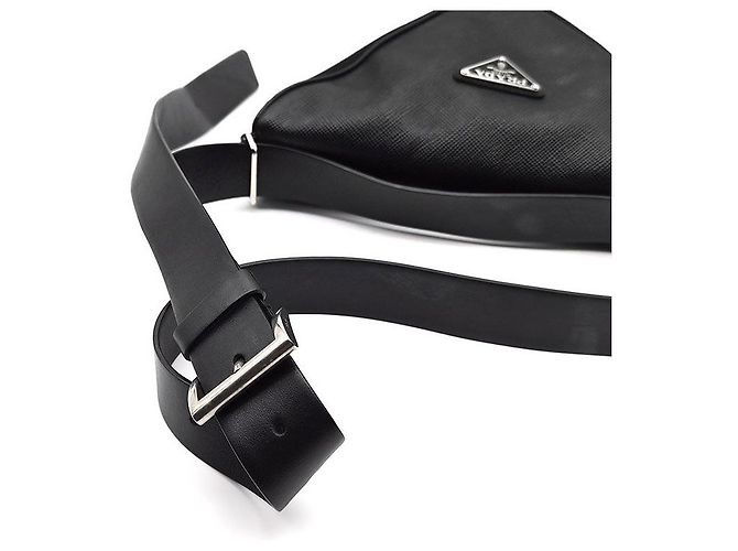 Prada Saffiano Triangle Gürteltasche Schwarz - Ansicht 5