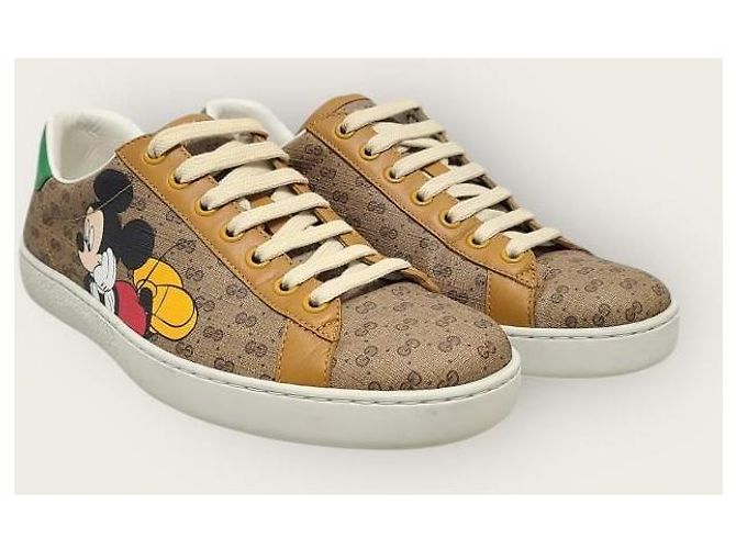Gucci Sneakers Disney GG Supreme Mickey Mouse Ace Marrone - vista 2