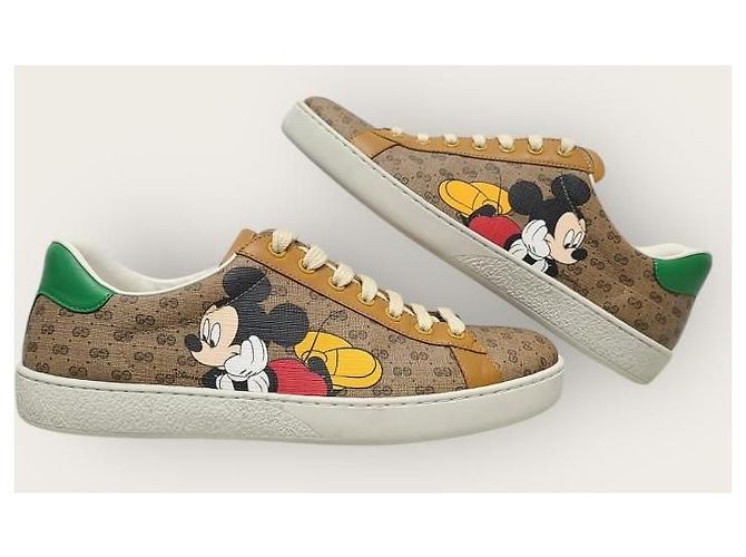 Gucci Sneakers Disney GG Supreme Mickey Mouse Ace Marrone - vista 6