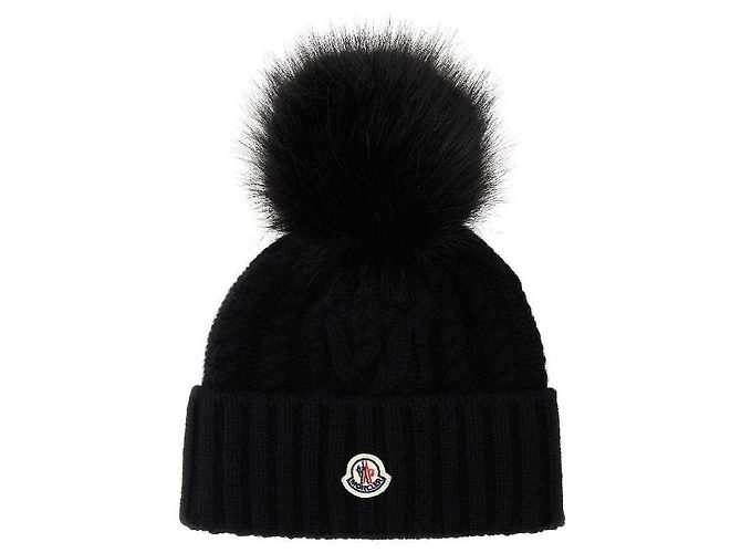 Moncler Kaschmir-Beanie mit Fuchsfell-Bommel Mehrfarben - Ansicht 3