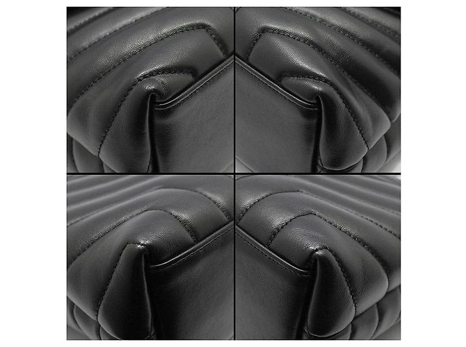 Saint Laurent Borsa a tracolla Monogram Loulou Small in nero con finiture argentate - vista 11