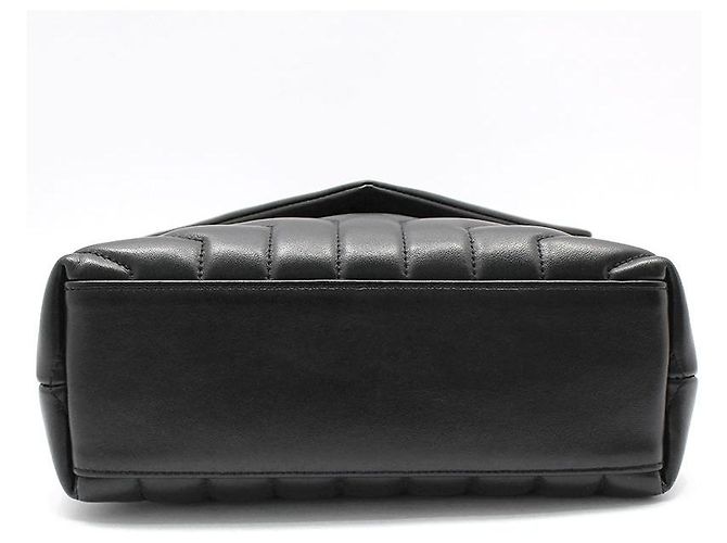 Saint Laurent Borsa a tracolla Monogram Loulou Small in nero con finiture argentate - vista 5