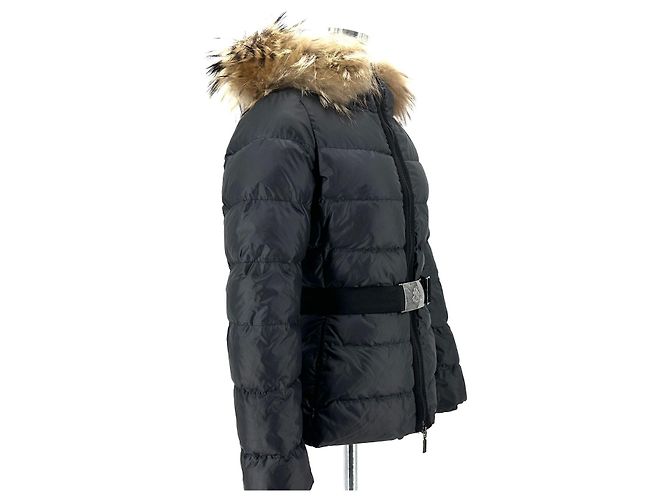Giacca corta in piumino Moncler Angres Belt Fur Nero - vista 4