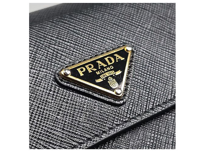 Prada Tarjetero Saffiano con cadena Plata - vista 11