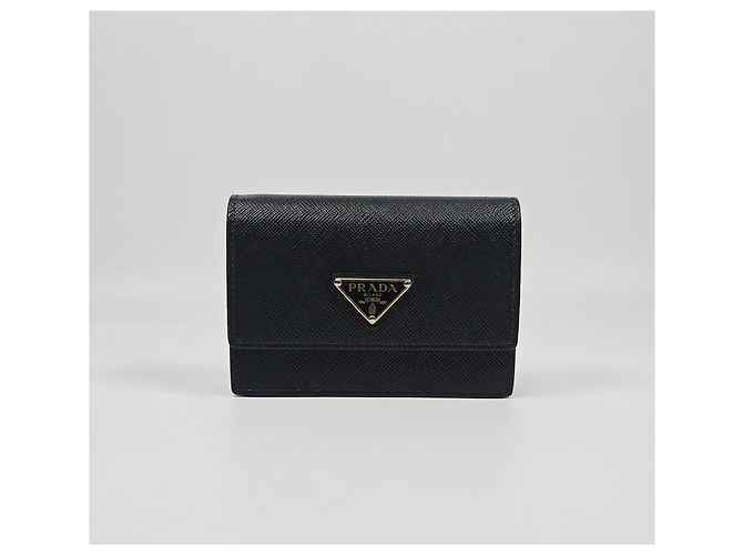 Prada Tarjetero Saffiano con cadena Plata - vista 3