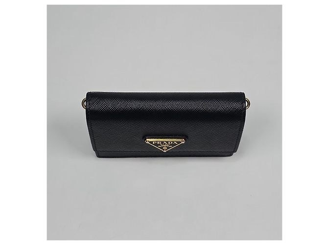 Prada Tarjetero Saffiano con cadena Plata - vista 8