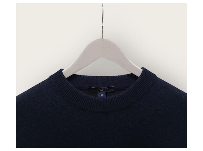 Louis Vuitton Blauer Strickpullover für die Freizeit mit offenen Ärmeln - Ansicht 2