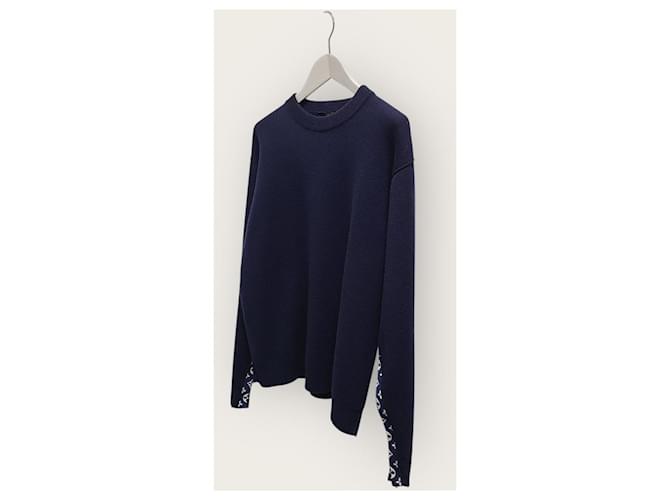 Louis Vuitton Blauer Strickpullover für die Freizeit mit offenen Ärmeln - Ansicht 3