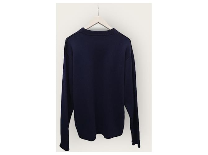 Louis Vuitton Blauer Strickpullover für die Freizeit mit offenen Ärmeln - Ansicht 5