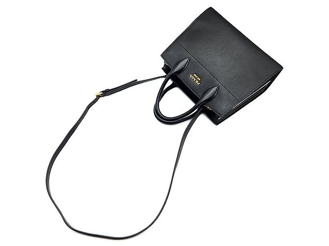 Prada Borsa Tote e Borsa a Spalla Saffiano Bibliotek Nero - vista 4