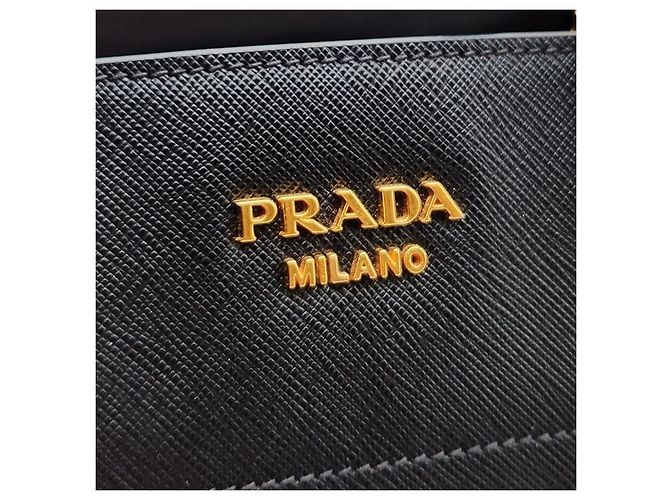 Prada Borsa Tote e Borsa a Spalla Saffiano Bibliotek Nero - vista 8