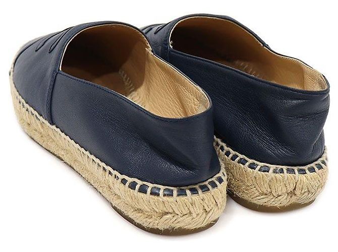 Chanel Espadrilles Slip-On aus dunkelblauem Lammleder für Damen - Ansicht 4