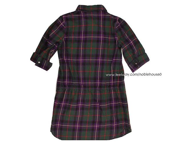 Abito a quadri con volant Ralph Lauren Junior Verde e Viola - vista 2