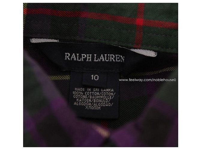 Abito a quadri con volant Ralph Lauren Junior Verde e Viola - vista 3