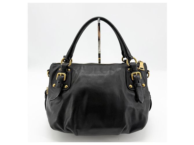 Prada Borsa Tote e Borsa a Spalla in vitello morbido Nero - vista 3