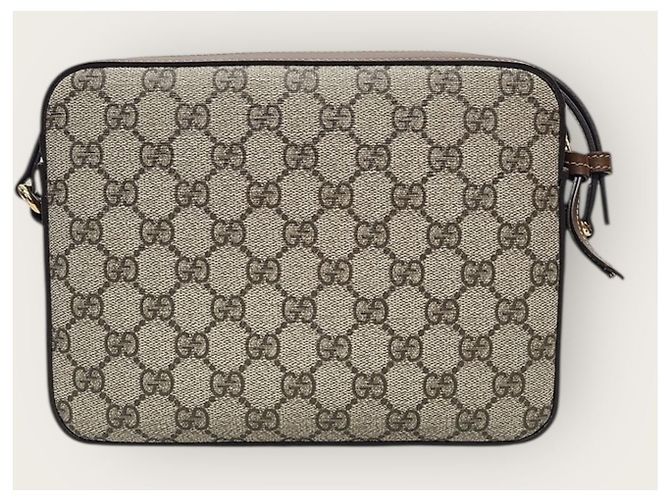 Gucci Piccola borsa a tracolla GG Supreme Horsebit marrone - vista 6