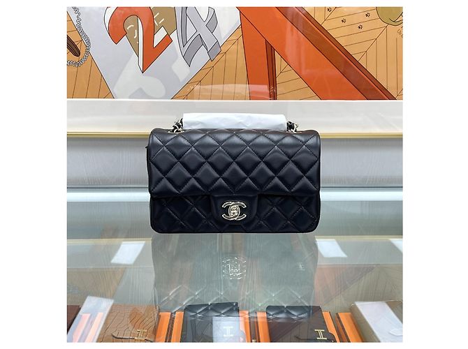 Chanel Classic New Mini Lambskin Black Champagne Gold Nero - vista 2