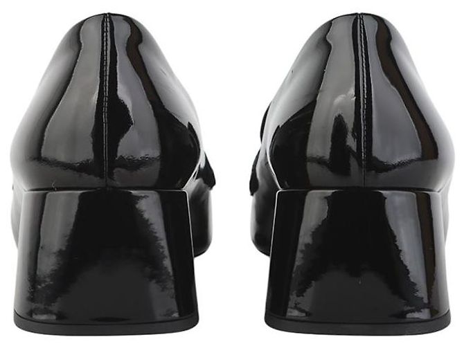 Prada Décolleté in vernice con logo Triangle Taglia Nero - vista 4