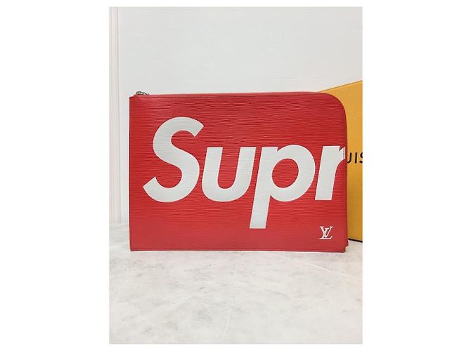Louis Vuitton Clutch EPI Supreme Red Logo Rosso - vista 2