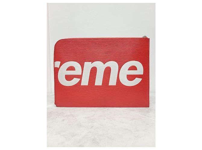 Louis Vuitton Clutch EPI Supreme Red Logo Rosso - vista 4