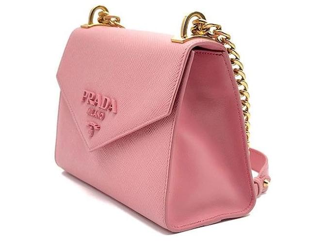 Prada Saffiano Monochrome Chain Schultertasche Rot - Ansicht 2
