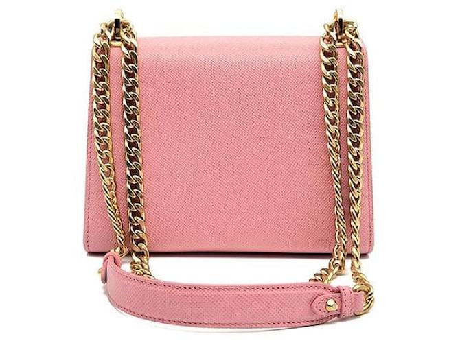 Prada Saffiano Monochrome Chain Schultertasche Rot - Ansicht 3