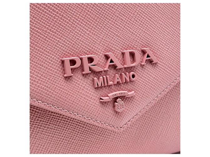 Prada Saffiano Monochrome Chain Schultertasche Rot - Ansicht 8