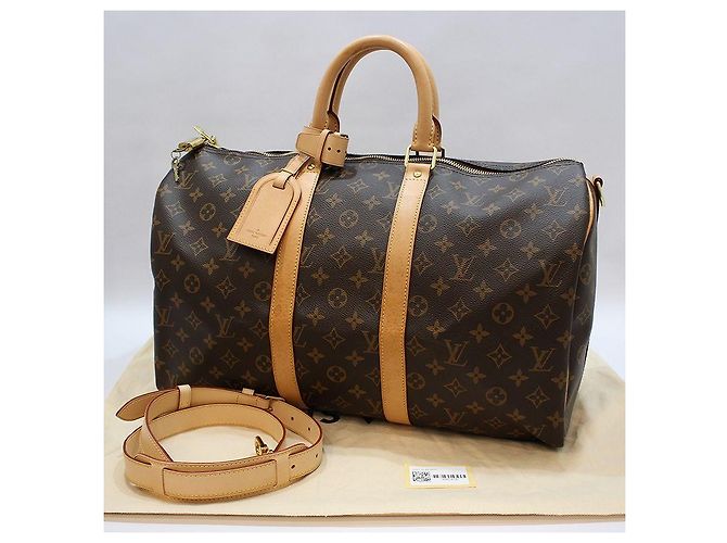 Louis Vuitton Borsa da Viaggio Monogram Bandoulière Keepall Borsa a Spalla Marrone - vista 2