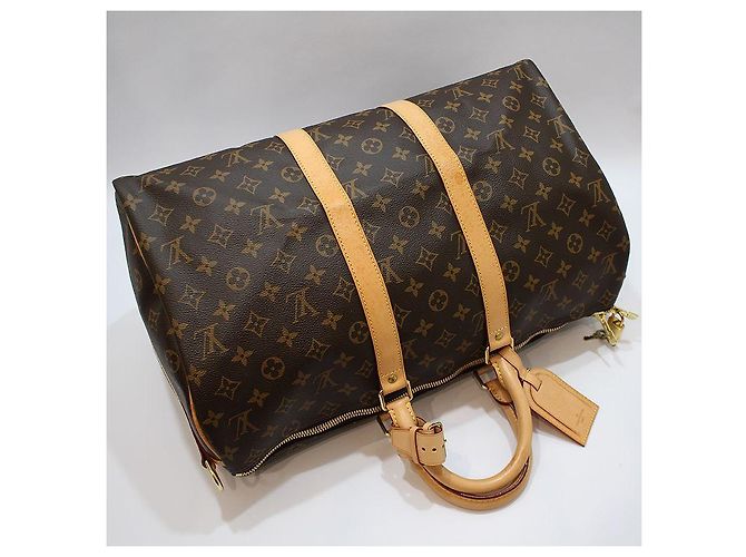 Louis Vuitton Borsa da Viaggio Monogram Bandoulière Keepall Borsa a Spalla Marrone - vista 3