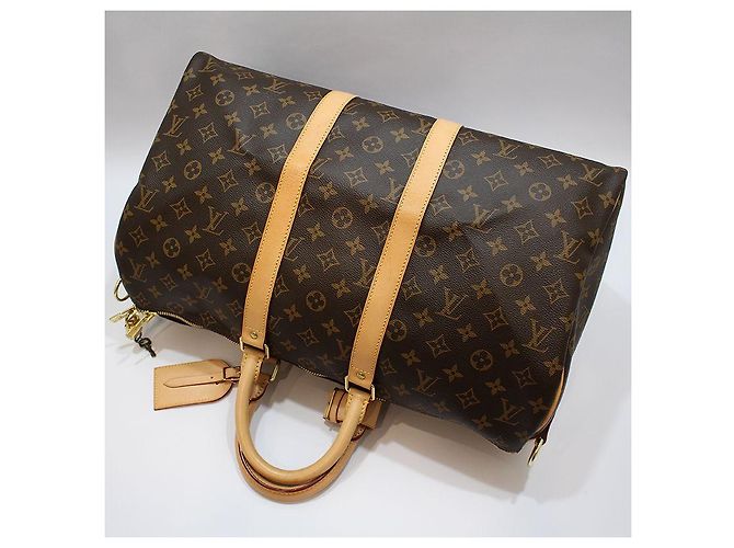 Louis Vuitton Borsa da Viaggio Monogram Bandoulière Keepall Borsa a Spalla Marrone - vista 4