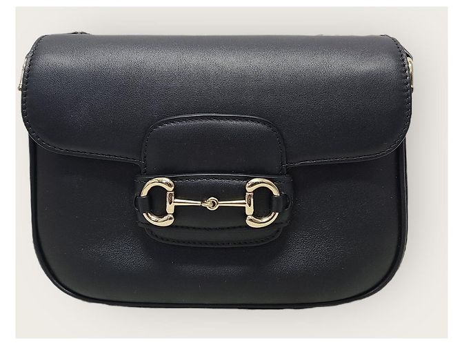 Horsebit 1955 Gucci Piccola borsa a tracolla morbida in pelle di vitello nera con mors Nero - vista 2