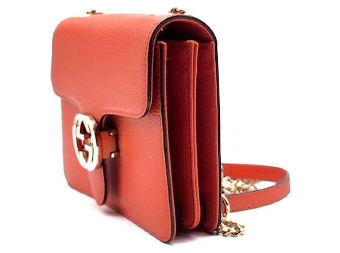 Gucci Borsa a tracolla Interlocking GG Rosso - vista 2