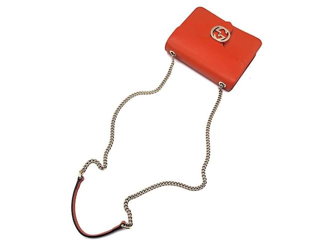 Gucci Borsa a tracolla Interlocking GG Rosso - vista 4