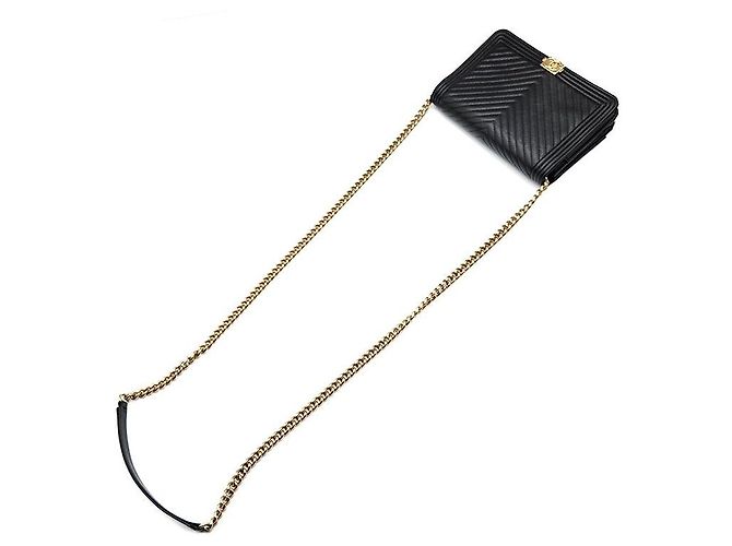 Le Boy Chanel Mini bolsa transversal WOC Boy em caviar Preto - vista 4
