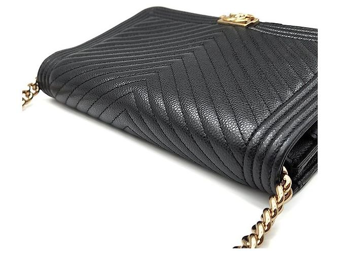 Le Boy Chanel Mini bolsa transversal WOC Boy em caviar Preto - vista 6