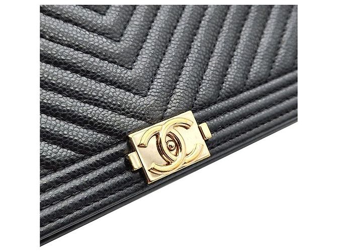Le Boy Chanel Mini bolsa transversal WOC Boy em caviar Preto - vista 8