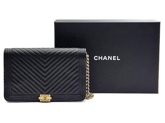 Le Boy Chanel Mini bolsa transversal WOC Boy em caviar Preto - vista 9