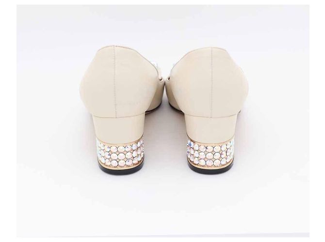 Gucci Décolleté Crystal GG Bianco - vista 4