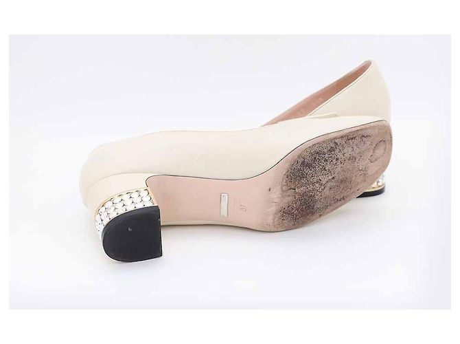 Gucci Décolleté Crystal GG Bianco - vista 5