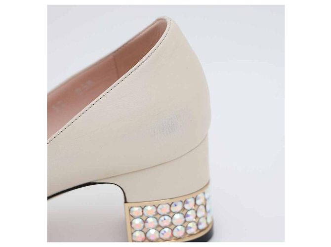 Gucci Décolleté Crystal GG Bianco - vista 7