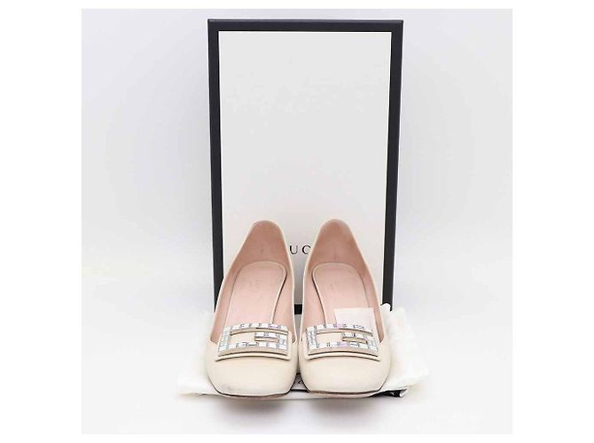 Gucci Décolleté Crystal GG Bianco - vista 8