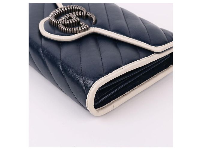 Gucci Borsa a tracolla WOC Matelassé Bi-Color Blu - vista 10