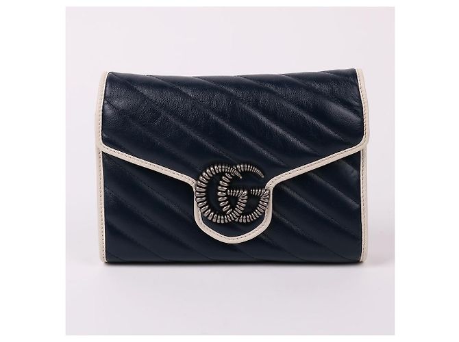 Gucci Borsa a tracolla WOC Matelassé Bi-Color Blu - vista 2