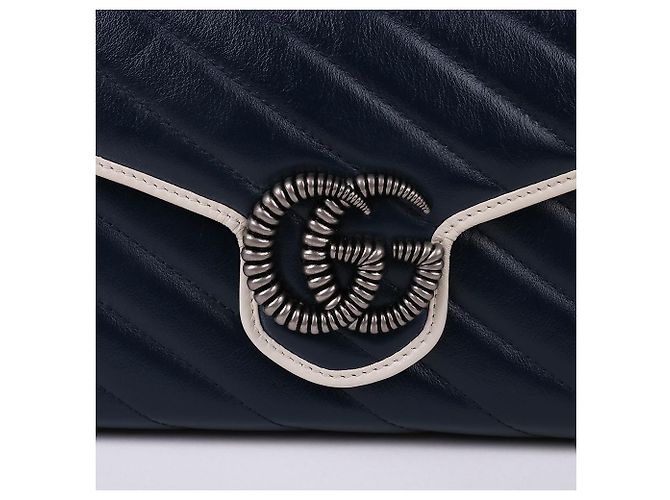 Gucci Borsa a tracolla WOC Matelassé Bi-Color Blu - vista 3