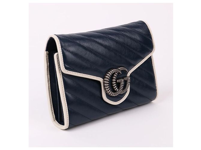 Gucci Borsa a tracolla WOC Matelassé Bi-Color Blu - vista 4
