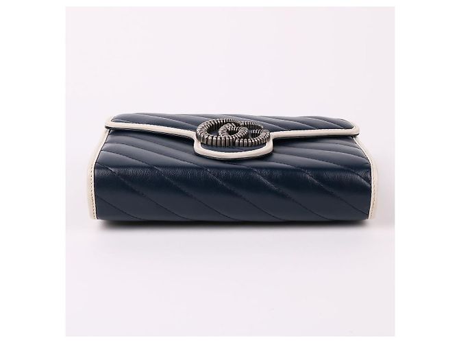 Gucci Borsa a tracolla WOC Matelassé Bi-Color Blu - vista 8