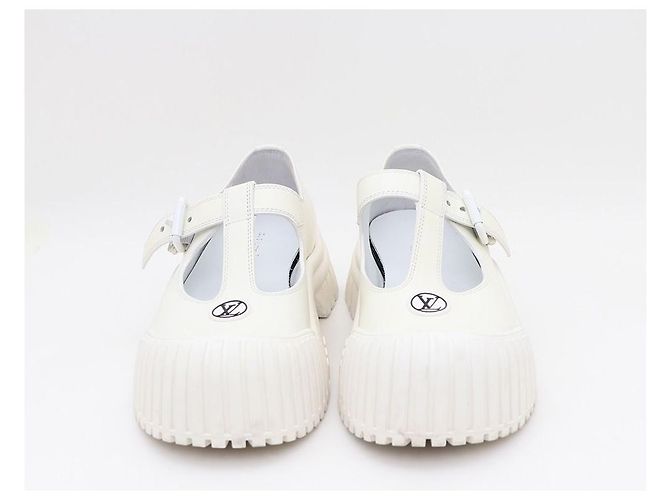 Louis Vuitton Ballerine Mary Jane Ruby Symbol LV Logo Bianco - vista 2