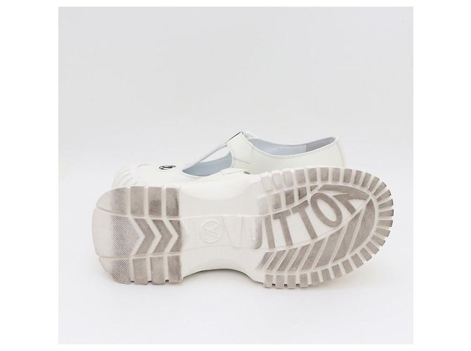Louis Vuitton Ballerine Mary Jane Ruby Symbol LV Logo Bianco - vista 5