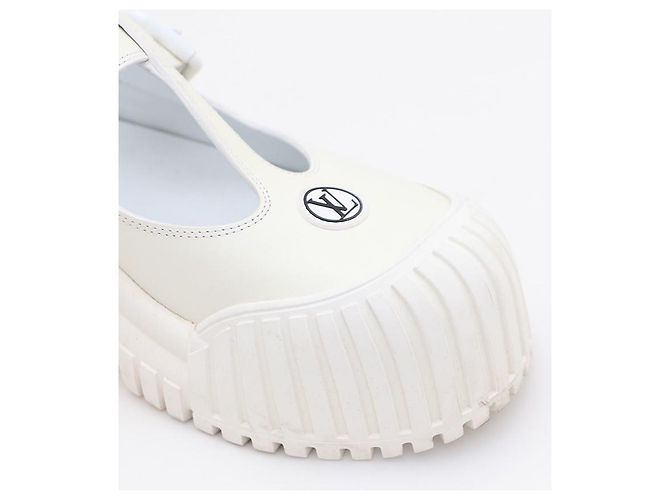 Louis Vuitton Ballerine Mary Jane Ruby Symbol LV Logo Bianco - vista 6
