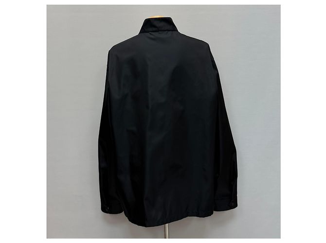 Prada Giacca-camicia con logo Triangle in Re-Nylon Argento - vista 3